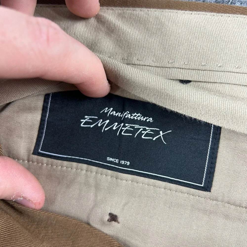 Banana Republic Dress Pants Mens‎ 42R Brown Italian Fabric Emmetex Cotton Linen